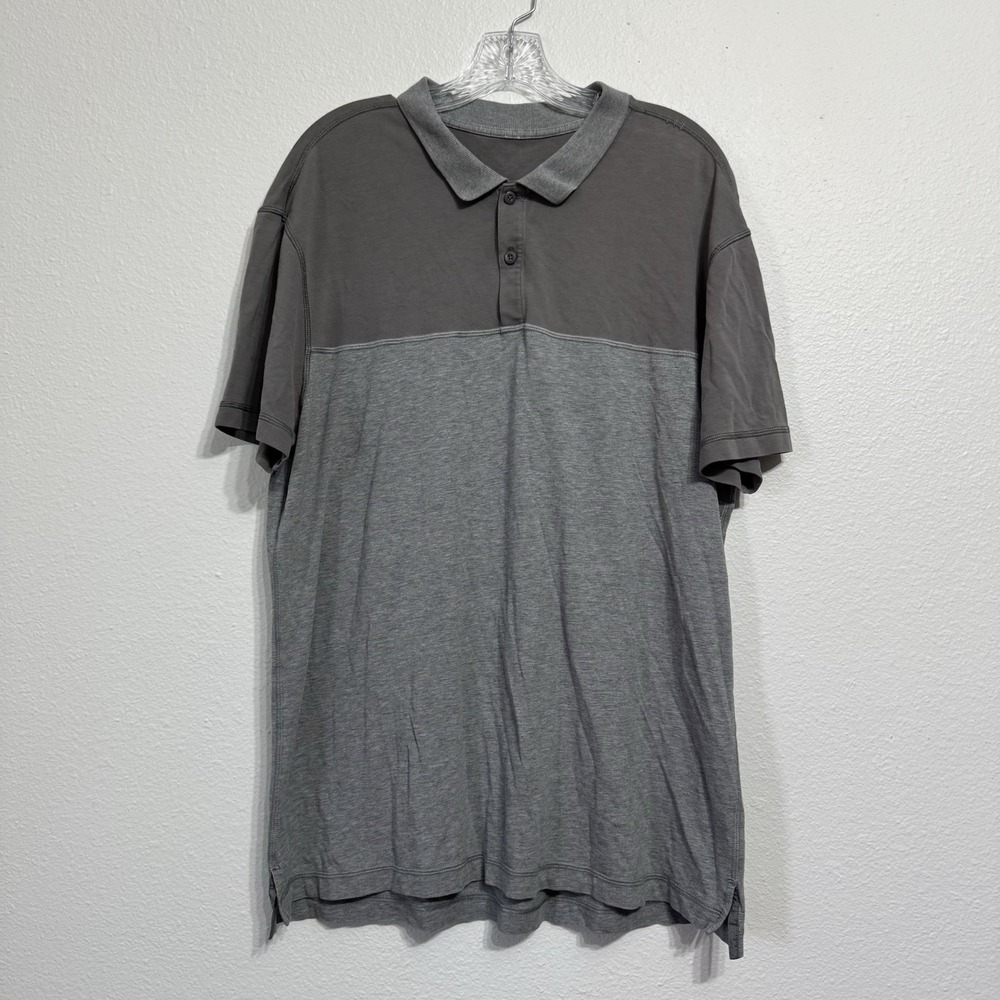 Lululemon Gray Performance Athletic Polo Mens Size XL? Chest Size 46 Inches READ